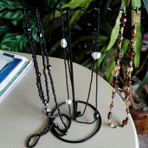 Set of three long necklaces